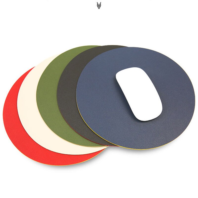 Colorful Computer Mouse Padding Rubber Thickening Round PU Leather Mouse Pad For MacBook Xiaomi Lenovo For Laptop PC MacBook