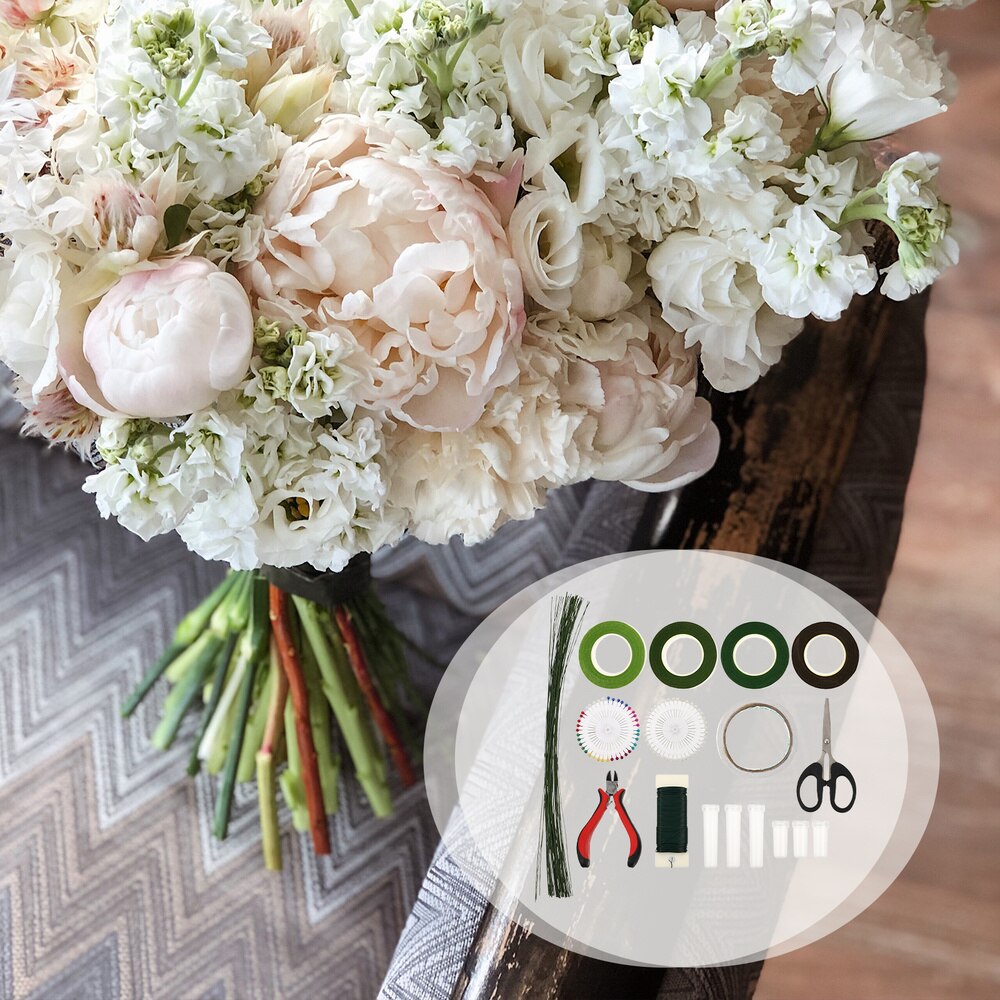 1 Set Flower Arrangement Tool Kit Floral Tape Stem Wrap Wire and Wire Cutter