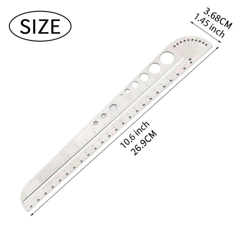 Protractor Carpenter Tools Multifunctional Ruler Stainless Steel Angle Protractor Measuring Tool Protractor Ruler Woodworking