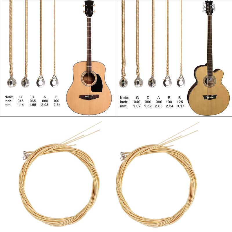 Guitar Strings Wound Electric Guitar Strings Bronze Winding Carbon Steel Core Bright Tone Perfect Intonation Stability