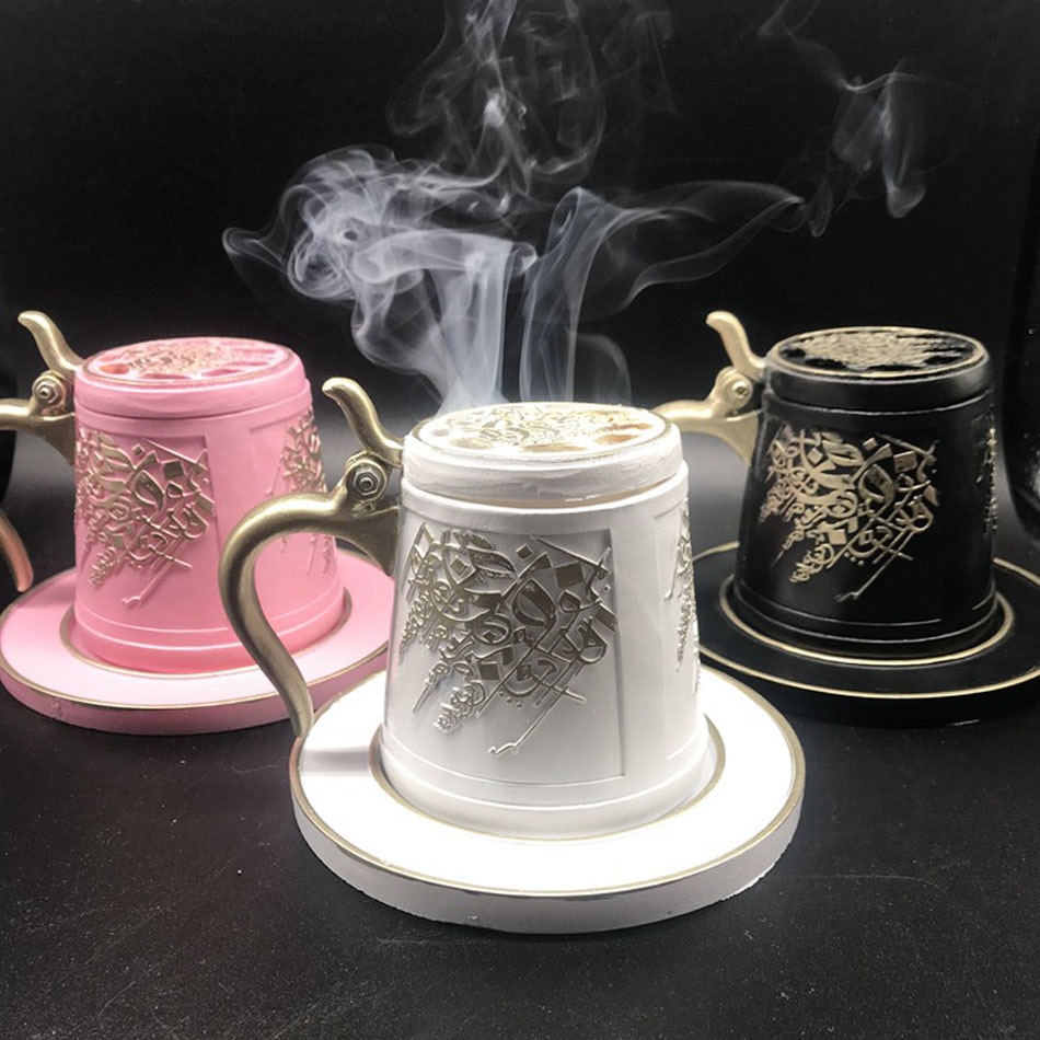 Arabic Resin Incense Burner Ceramic Backflow Incense Burner Home Decor Dragon Incense Holder Censer 20pcs Incens