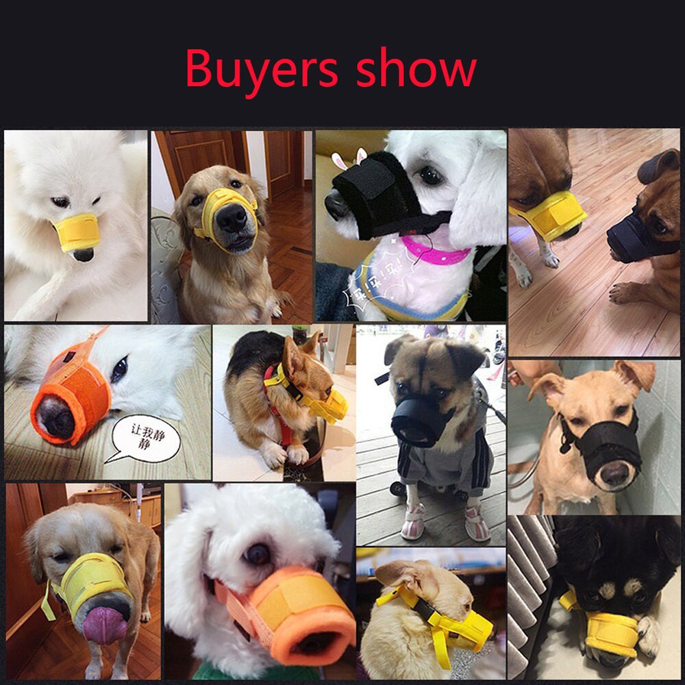 Mascarilla ajustable para mascotas, máscara para ladrar y morder, suave, para el cuidado de la boca, Anti-Parada de masticar, para perros pequeños y grandes