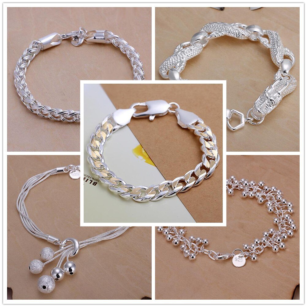 925 silber exquisite sandy solide kette armband charme hochzeit modelle Niedlich Für frauen männer dame heiße