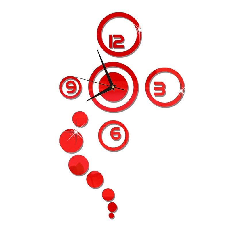 3D Mirror Wall Stickers DIY Quartz Needle Clock Watch Wall Clocks Acrylic Bedroom DIY Home Decoration