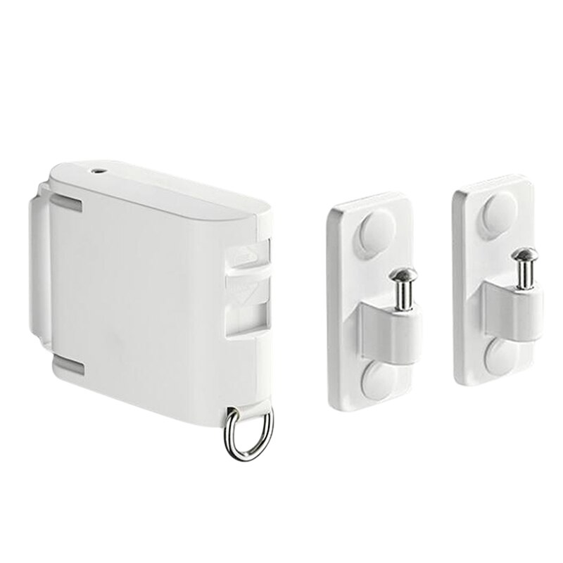 Retractable Clothesline Wall-mounted Indoor Outdoor Washing Clothes Hanger Laundry Drying Line Balcony Invisible Drying Lines: Square white