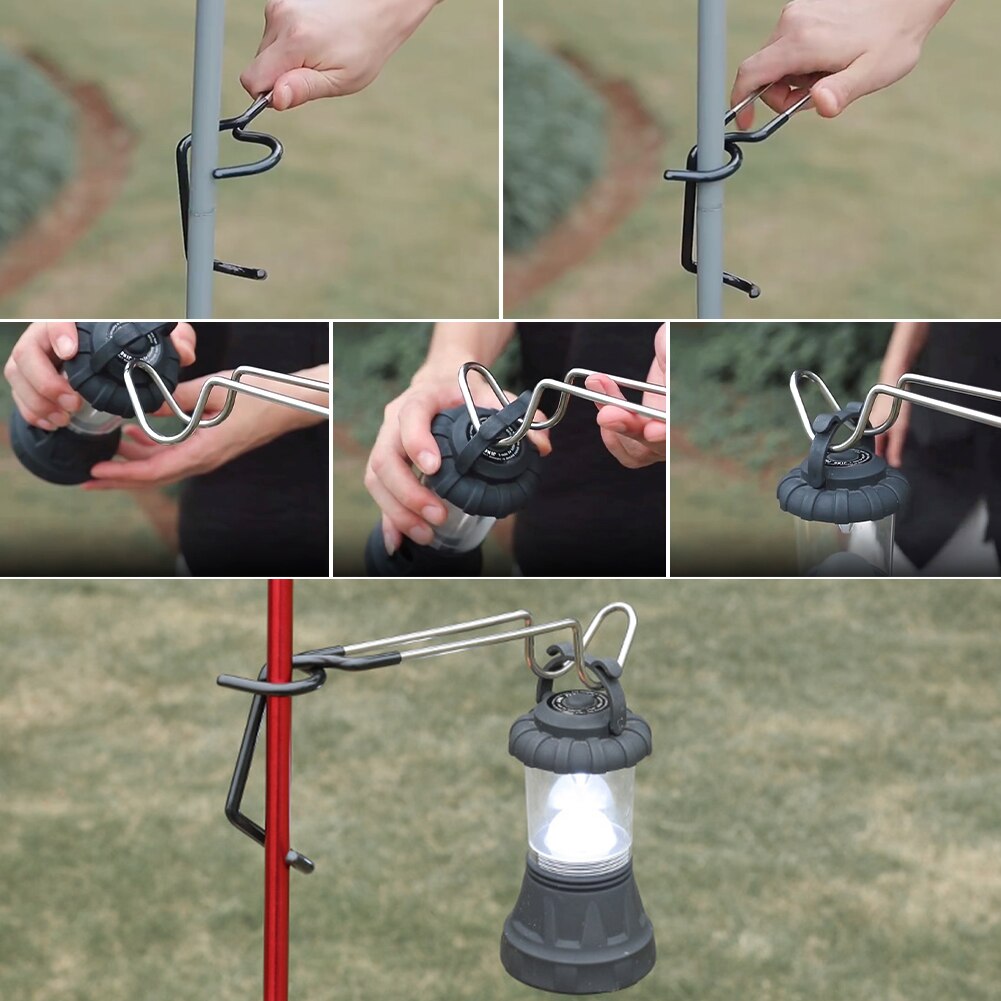 Stabiele Lamp Hanger Multifunctionele Zakken Draagbare Outdoor Camping Lantaarn Haak Tent Pole Kleding Vissen Reizen Wandelen Tuin