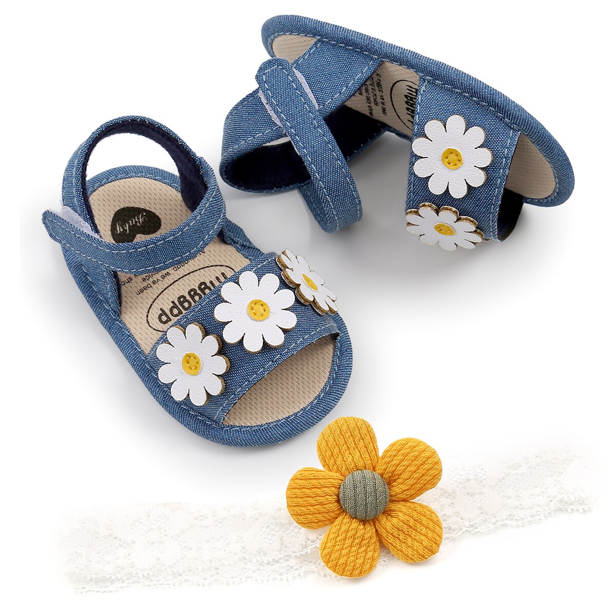 Scarpe da bambina estive con sandali a fiori per 0-18 mesi
