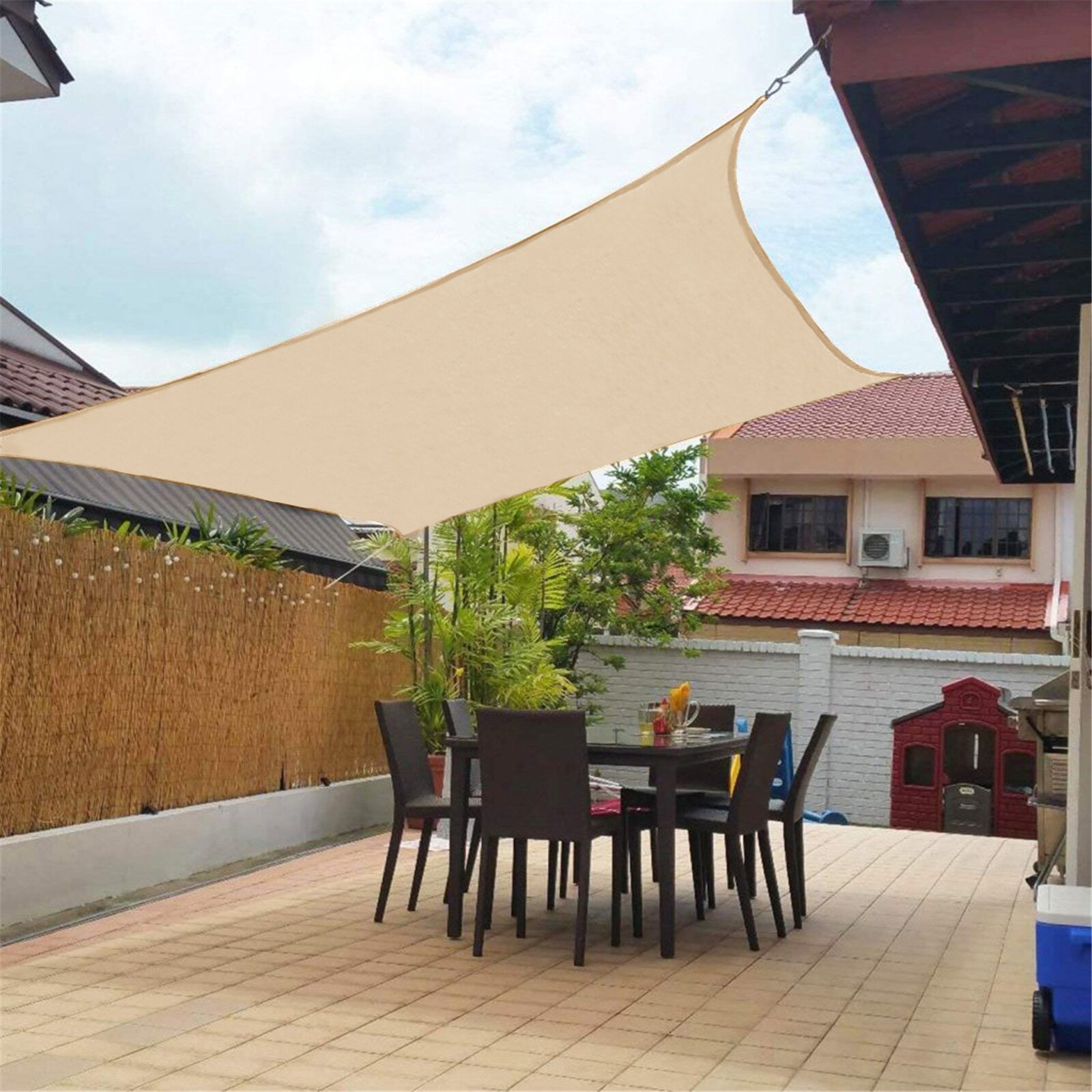 Waterproof Canopy Sun Shelter Triangle Sunshade Outdoor Canopy Garden Patio Pool Shades Sail Awning Camping Shade Cloth Anti-UV