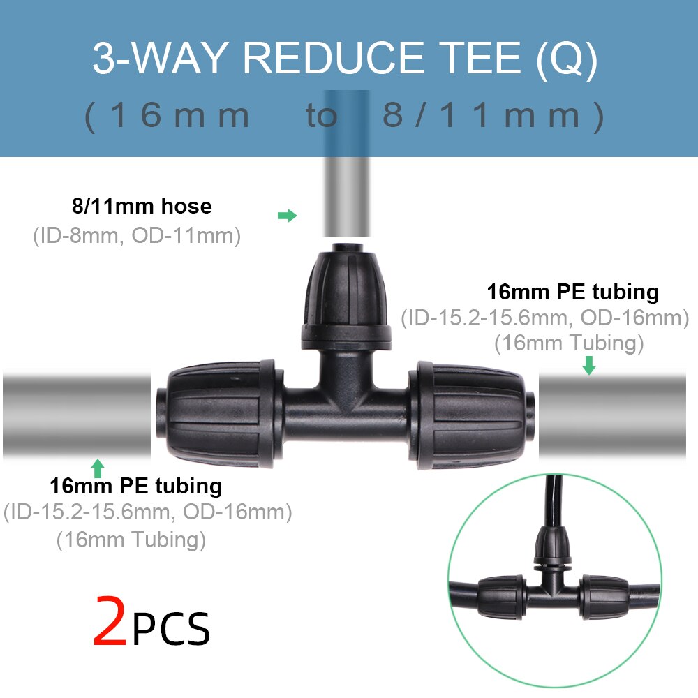 Hose Connector Adapter - 1/2" 3/4" Female Thread to 1/4" 3/8" 1/2" Barb - 2-Way 4-Ways Coupling Tap Tubing Joint: Q-2PCS