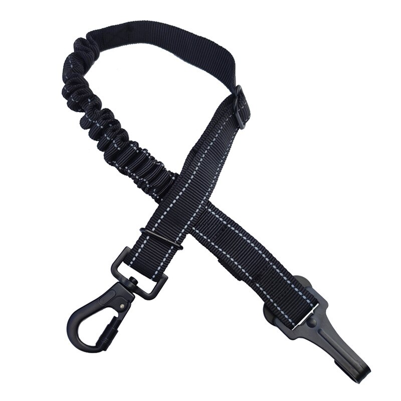 Correas para cinturón de seguridad de coche para perros, accesorio de barra de pestillo 2 en 1 para mascotas grandes y pequeñas, correa de seguridad elástica de viaje para coche, suministros de tipo Universal: Negro