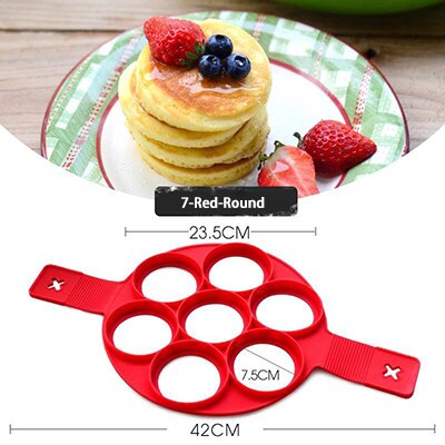 1Pcs Silicone Non Stick Fantastische Ei Pannenkoek Maker Ring Keuken Bakken Omelet Mallen Flip Fornuis Ei Ring Mold: 06
