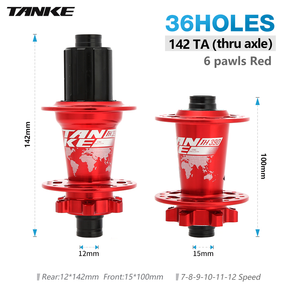 TANKE Ultralight MTB Bicycle Hub 6 Pawls 6 Bearing Freehub 120 Click 36H 7-12 Speed 6 Nail Bike Disc Brake Hubsets Cycling Parts: Blue