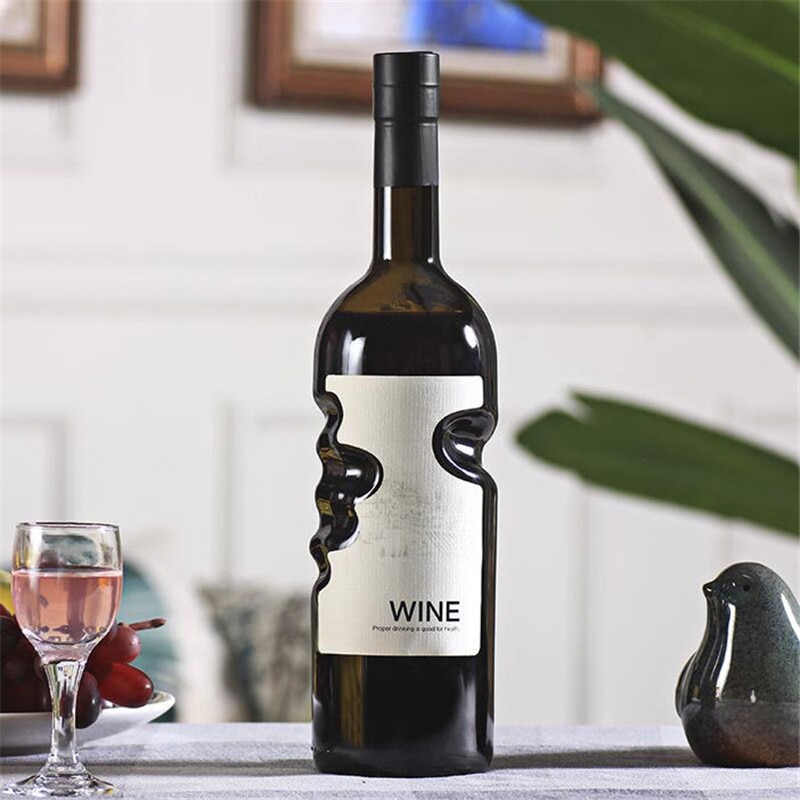 XMT-HOME vide bouteille de vin haut de gamme bouteilles d'alcool style européen bouteille de verre auto-infusé vin verre pot 750ml