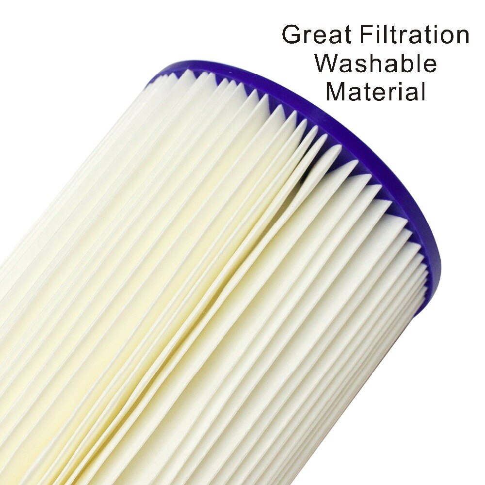 20 Micron - High Flow Whole House Sediment Pleated Filter Cartridge, Washable 10" L x 4-1/2" OD Big Blue Cartridges
