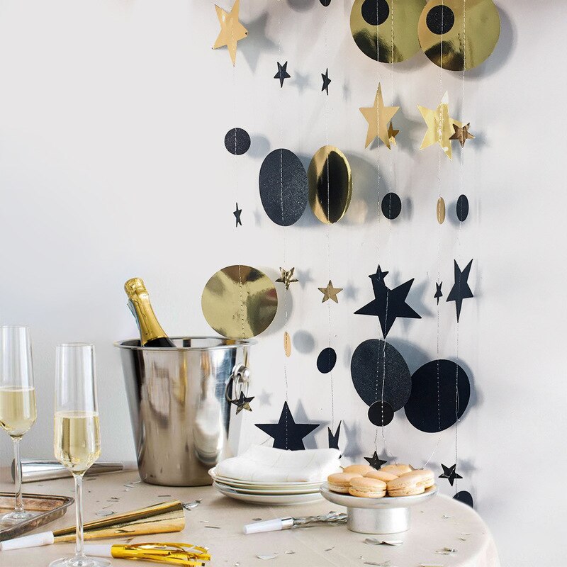 Guirlande pendante en chaîne en papier, 4m, pour décorations de mariage, décorations pour réceptionniste, fête prénatale, anniversaire, noël