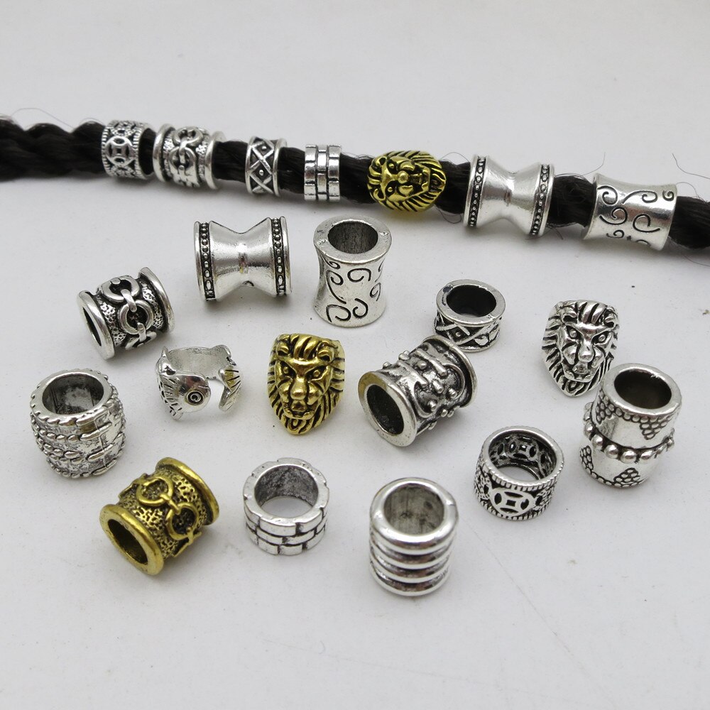 5 stk metal forskellige stilarter viking hår fletning dread skæg dreadlock perler ringe rør til kvinder mænd tilbehør