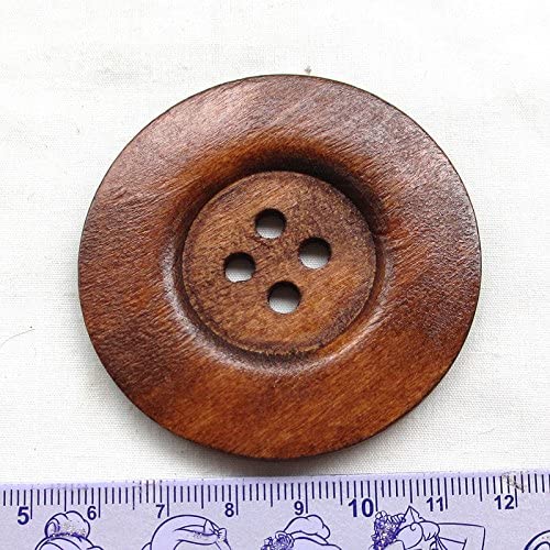 2/10 st 40/50/60mm 6cm extra stora träknappar li brun 4 hål runda sömnadsknappar utsmyckningar hantverk scrapbooking boutonger: 60mm / 10 st