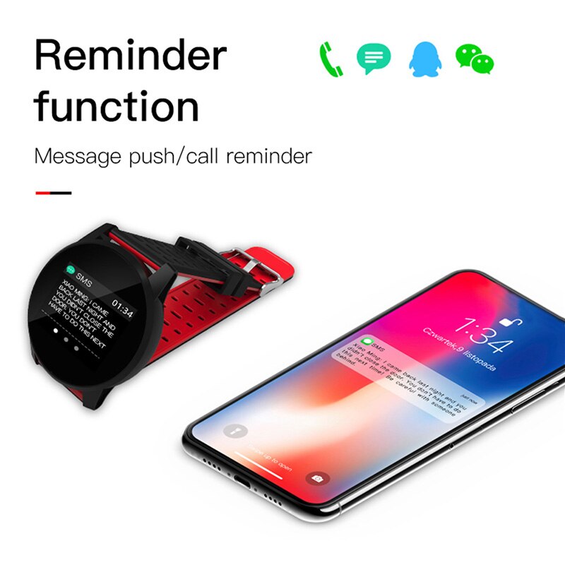 Fitness Tracker Smart Armband Bloeddruk Meting Horloge Hartslagmeter Waterdicht IP67 Smart Band Horloge Vrouwen Mannen
