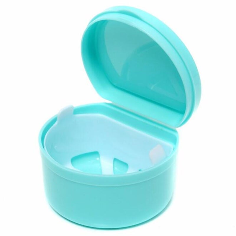 Protesekasse falske tænder skyllekurv beholder badeværelsesopbevaringskasse tandproteseprotese beholder 5 farver: Grøn
