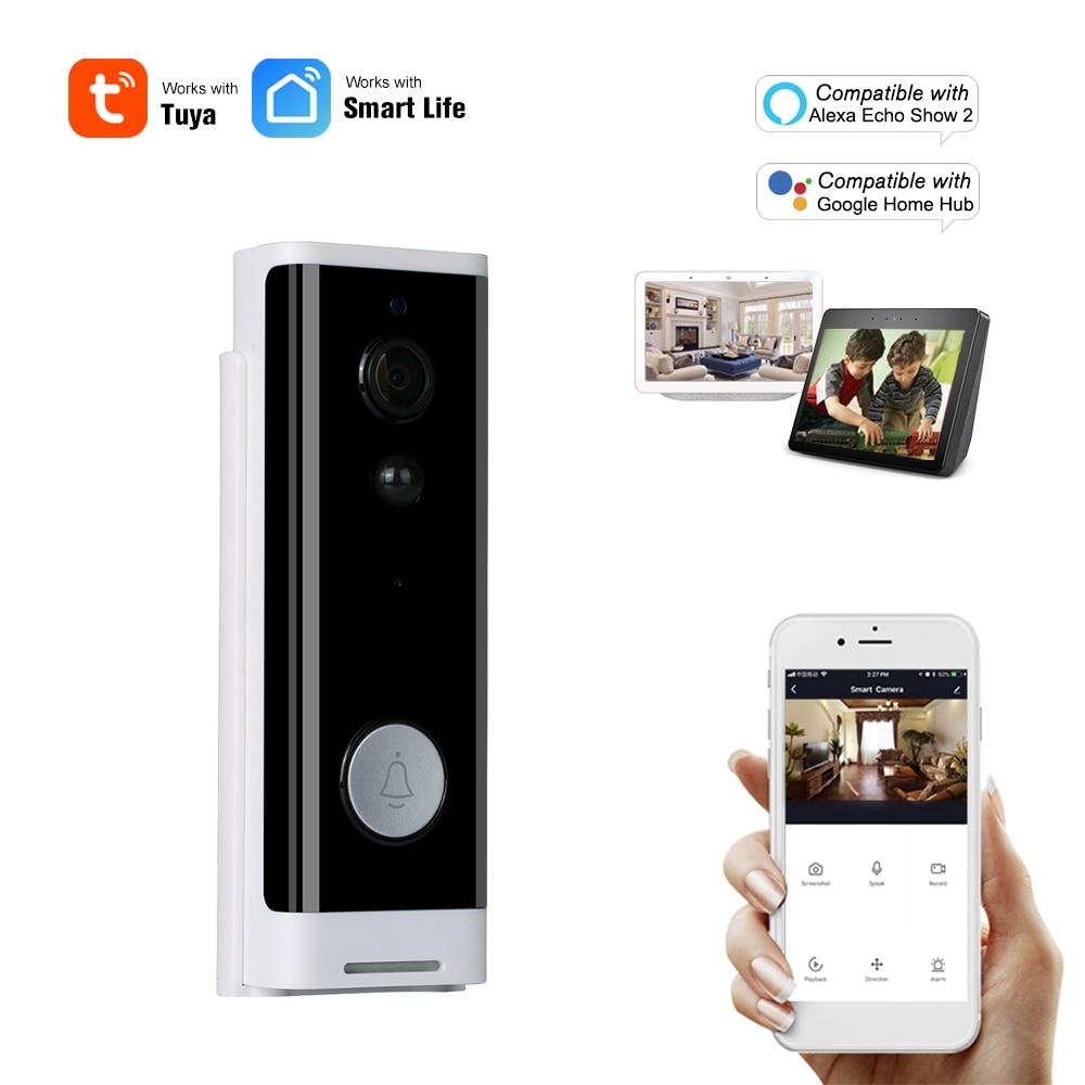 Smart Deurbel Camera Wifi Draadloze Call Intercom Voor Appartementen Deur Bell Ring Voor Telefoon Beveiligingscamera 'S Met Alexa Echo