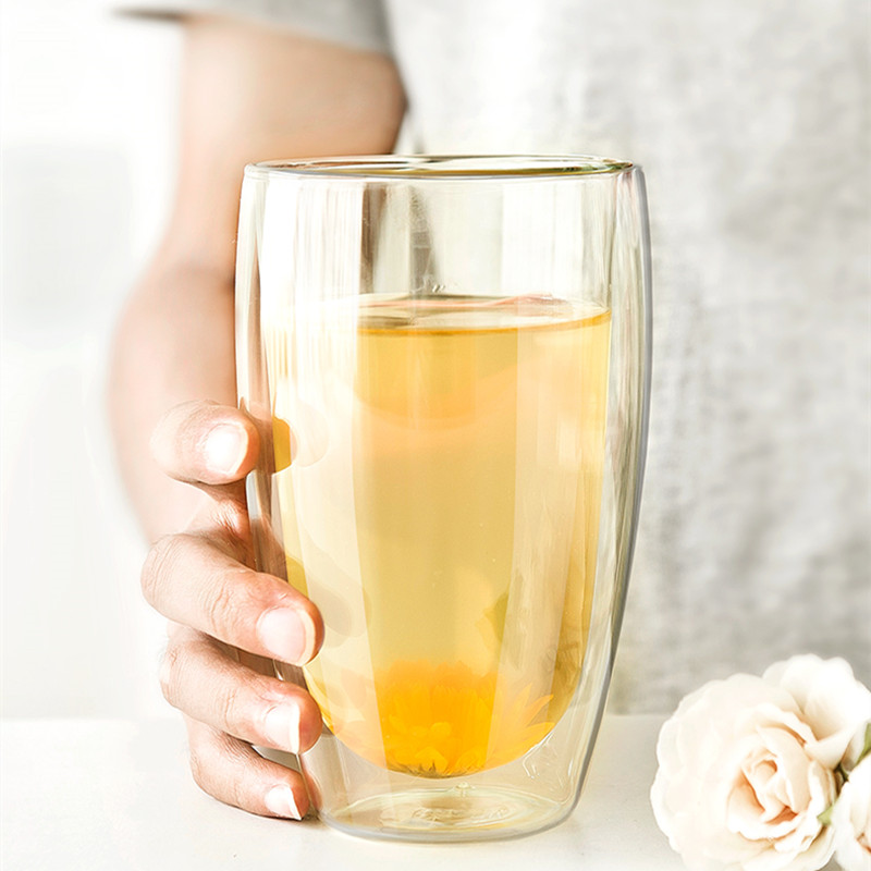 Water Fles Koffie Cup Hittebestendige Dubbele Wand Glazen Beker Bier Handgemaakte Melk Citroensap Cup Drinkware Thee Mokken