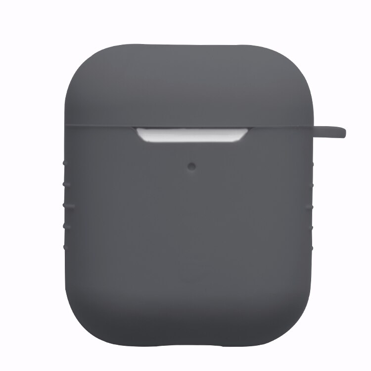 Soft Silicone Cases For Apple Airpods 1/2 Protective Bluetooth Wireless Earphone Cover For Apple Air Pods Charging Box Bags: Dark Grey