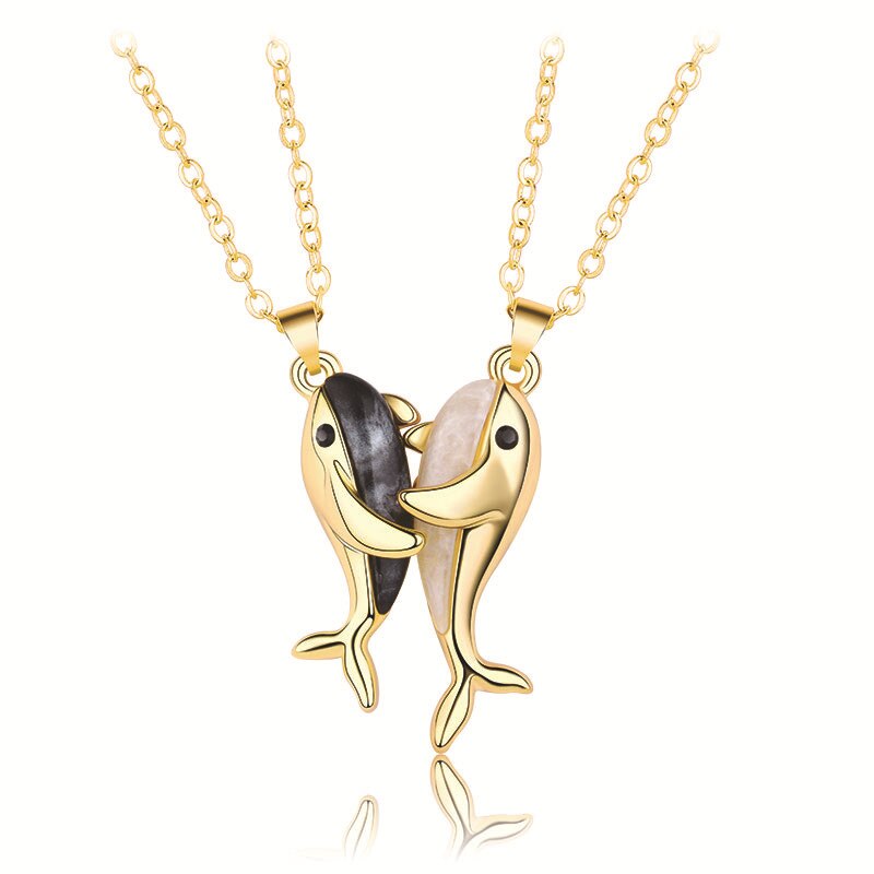 Fashion New Whale Love Couple Necklace un paio di collane in Magnetite per uomo e donna regali per san valentino