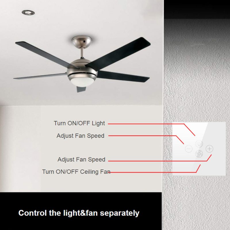 Smart wifi blæser lysafbryder eu / us loftsventilator lampe switch timer indstilling