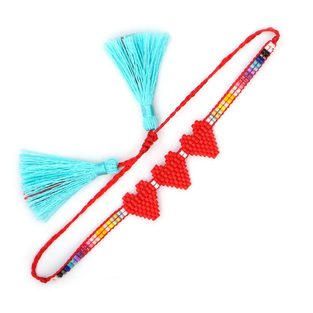 Go2boho Miyuki Bracelet For Women Handmade Woven Jewelry Friendship Heart Pulsera Turkish Eye Bracelets Summer Beach