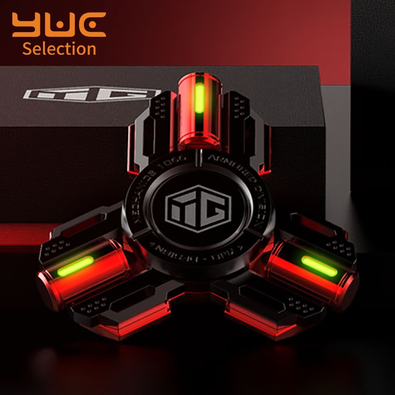 YUC LED Finger Spinner Light Hand Toys giocattoli antistress per adulti silenzioso R188 cuscinetto All Metal Fidget Spinner Glow giocattoli per ufficio