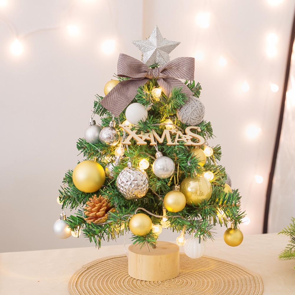 Lampe LED de Table en forme de sapin de noël, Mini sapin de pin, luminaire décoratif d&#39;intérieur, idéal comme de noël ou du nouvel an, 45CM: Or