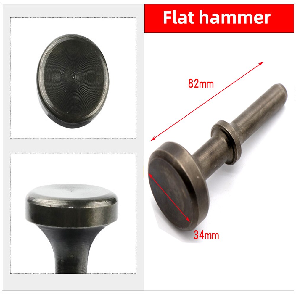 HIFESON Pneumatic Rivet Head Semi Hollow Solid Rivet Head Traffic Advertising Sign Rivet Head Pneumatic Hammer: Flat hummer