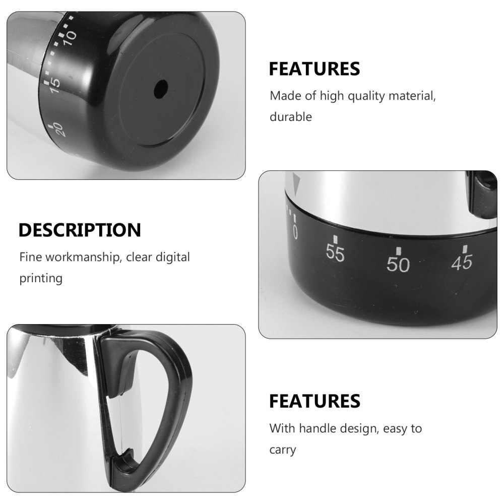 1Pc Lovely Timer Kettle Shaped Mechanical Timer Time Management Tool for Student