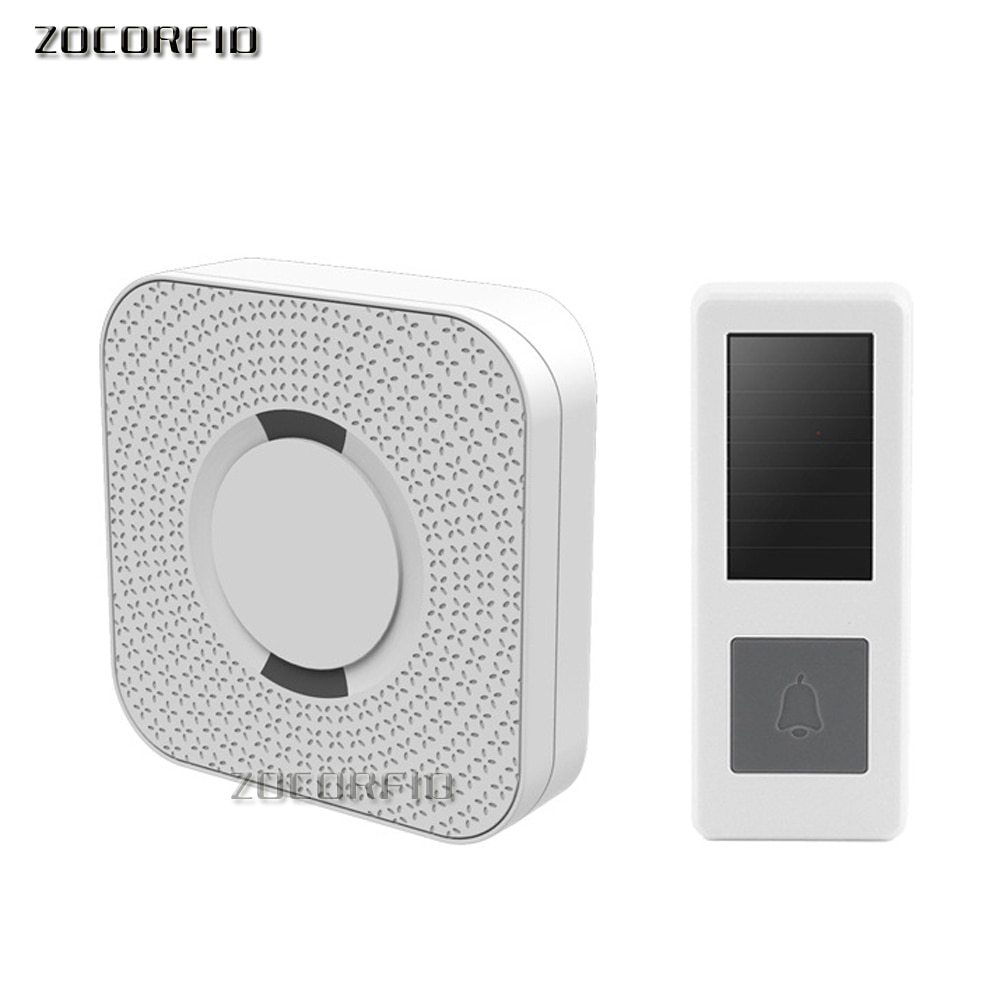 300M range Solar power Wireless Doorbell with AC220V Plug 52 Melody White Waterproof Door bell