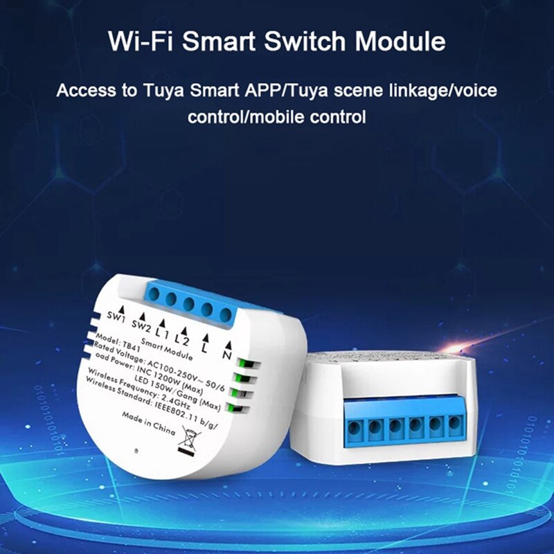! 2CH Wifi/Tuya Smart Life Control Switch Breaker Smart Home Appliance Switch Traditional Switch Turn Into A Smart Modu