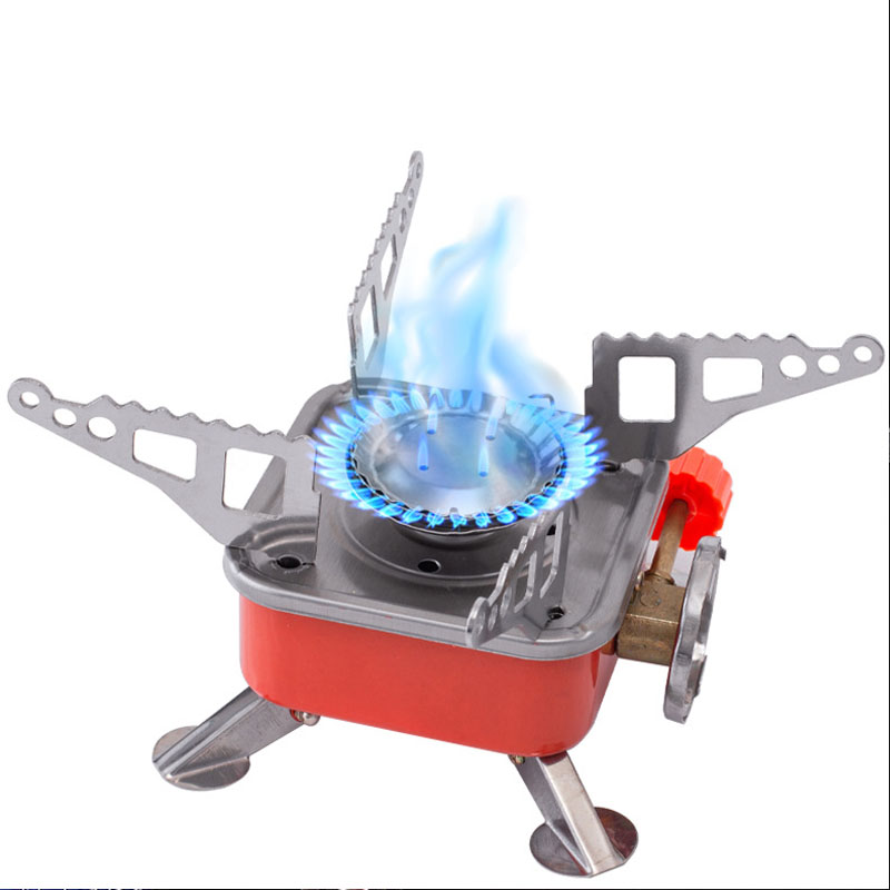 Portable Outdoor Mini Portable Folding Stove Gas Heater Camping Burner Picnic Cooker BBQ Heating Foldable Furnace Head: WHITE