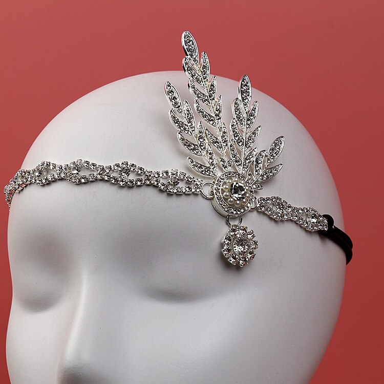 Great Gatsby Accessories Set for Women 1920s Flapper Pearl Necklace Headband Leaf Headpiece Party Costume Jewelry
