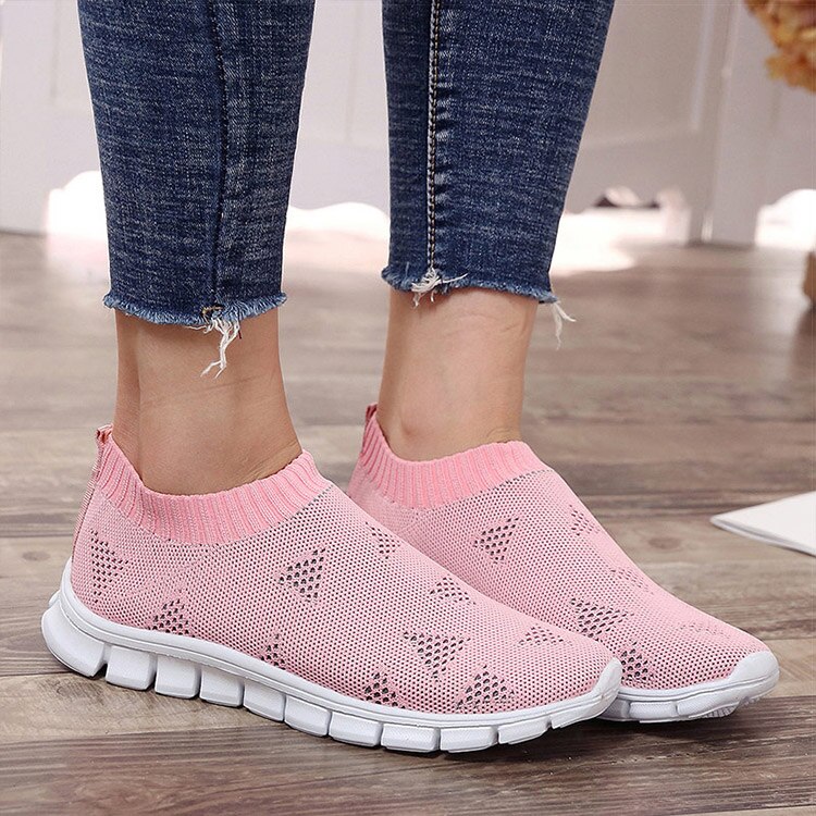 Kvinder sko sokker sneakers kvinder kurv femme vulkanisere sko sports sneakers kvinde slip on zapatillas mujer 43: Lyserød / 6