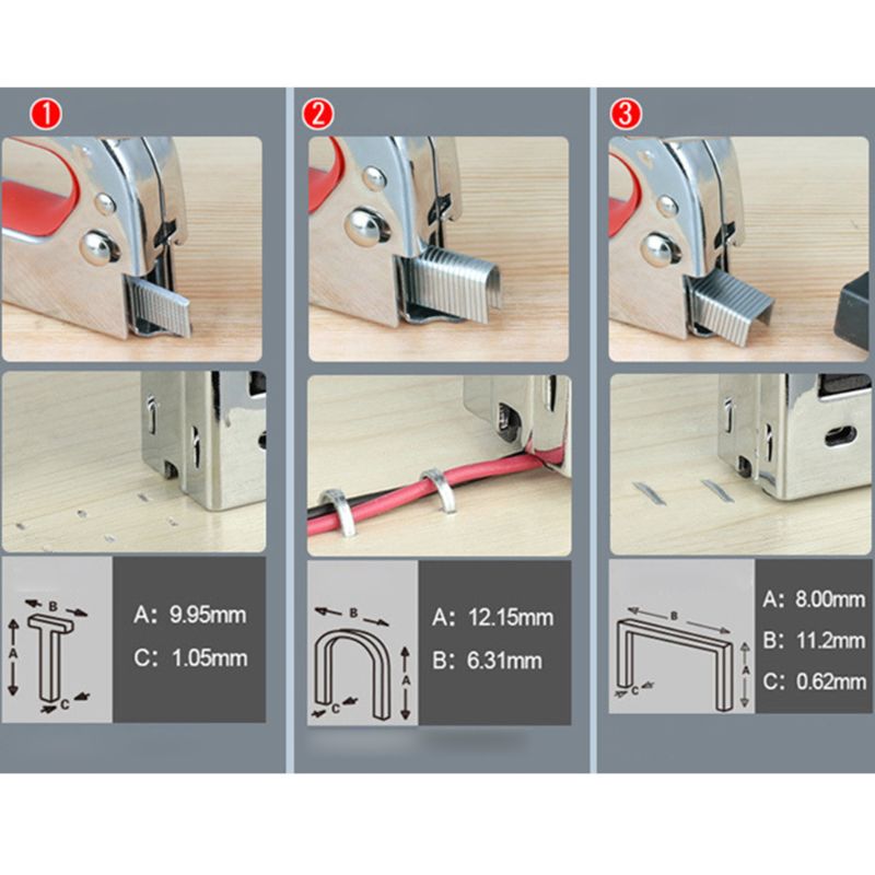 Heavy Duty Staple Tool 3 in 1Hand Operated Powerful Manual Stapler Tacker Nailer