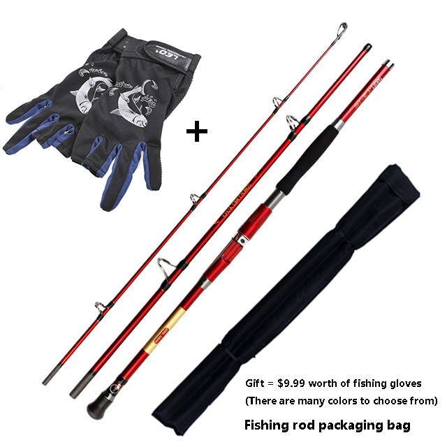 Zoutwater Offshore Heavy Trolling Hengel Big Game Conventionele Boot Vissen Roller Staaf Pole Draagbare 3-Sectie Reizen Pole: 2.4 m