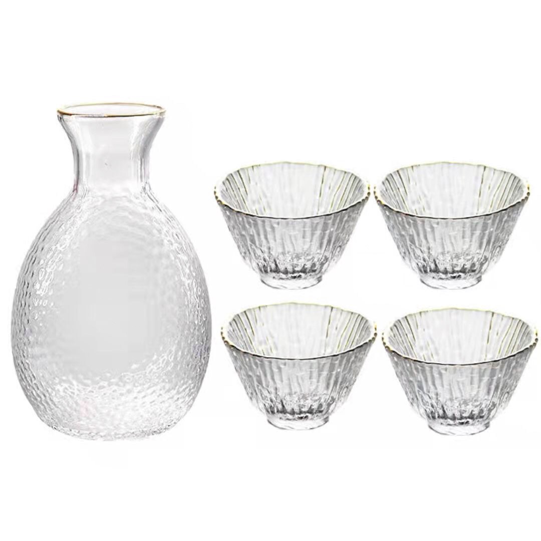 Kreative matt Fingerabdruck Sake Flasche Wein Glas einstellen, japanischen stil Hand-gemalt Pflaume Blüte Willen Glas Einschließlich Wein Warme: passen7