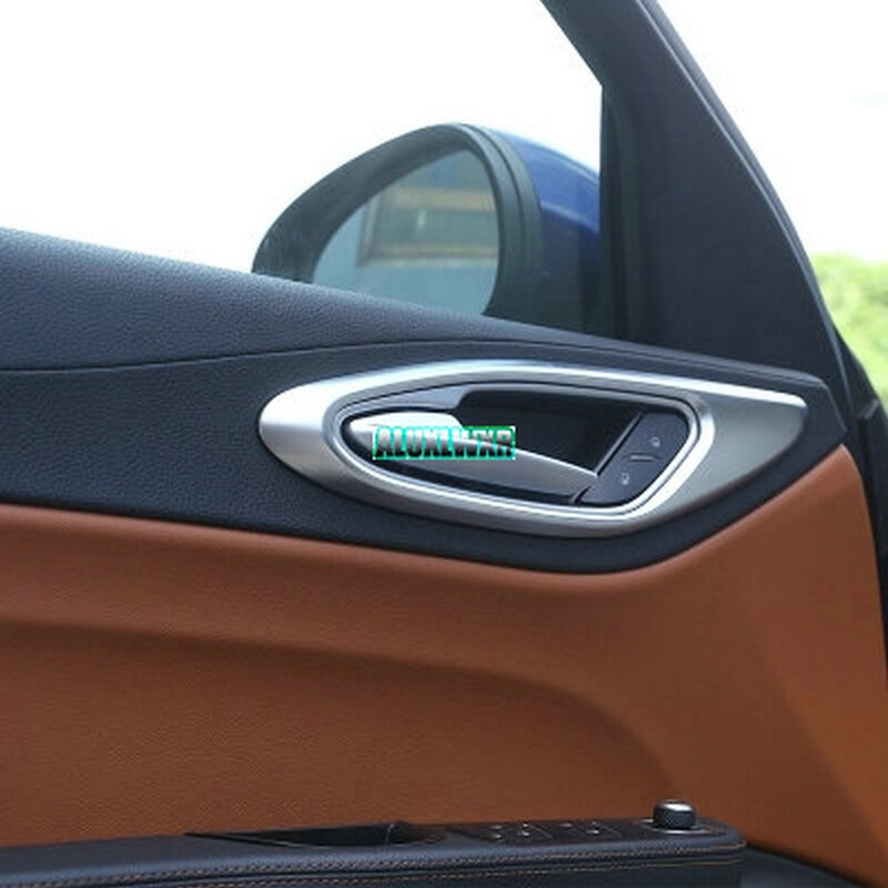 Trim Interior Car Accessories for Alfa Romeo Giulia Door Handle Decorative Cover Car Decoration Acfee