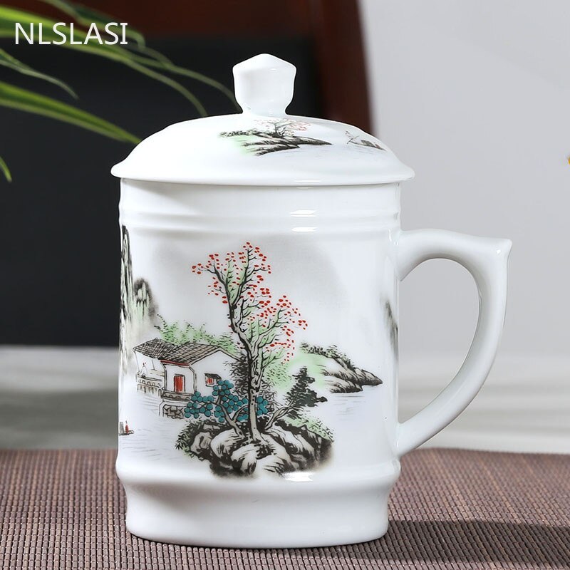 Jingdezhen Ceramic With cover Teacups Hand Painted Flower Pattern Master Teacup Boutiques Tea Ceremony Accessories Supplies