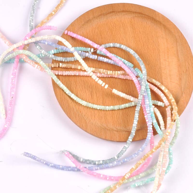 Cuentas planas redondas Multicolor para hacer pulseras, dijes para collar, accesorios de joyería, 36cm, trs0417