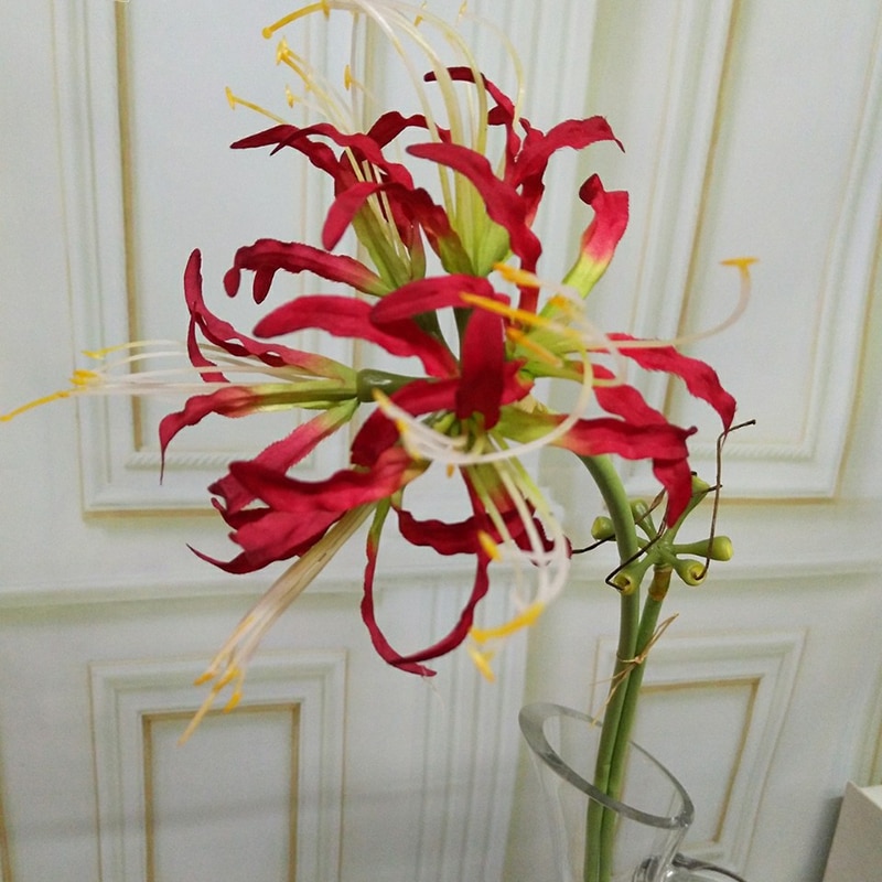 Fleurs artificielles higanbana, 2 fourchettes, simulation de branches d'orchidées, décoration de mariage à domicile