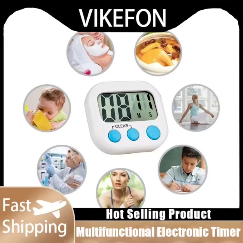 Timer elettronico multifunzionale magnetico Timer digitale Display LCD Cucina Cottura Conto alla rovescia Dormitorio Promemoria di apprendimento Regalo