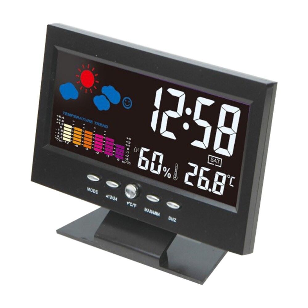 1pc Alarm Clock Large Screen Multi-function Desktop Digital Display Home Decor Weather Forecast Clock Calendar Clock Alarm Clock