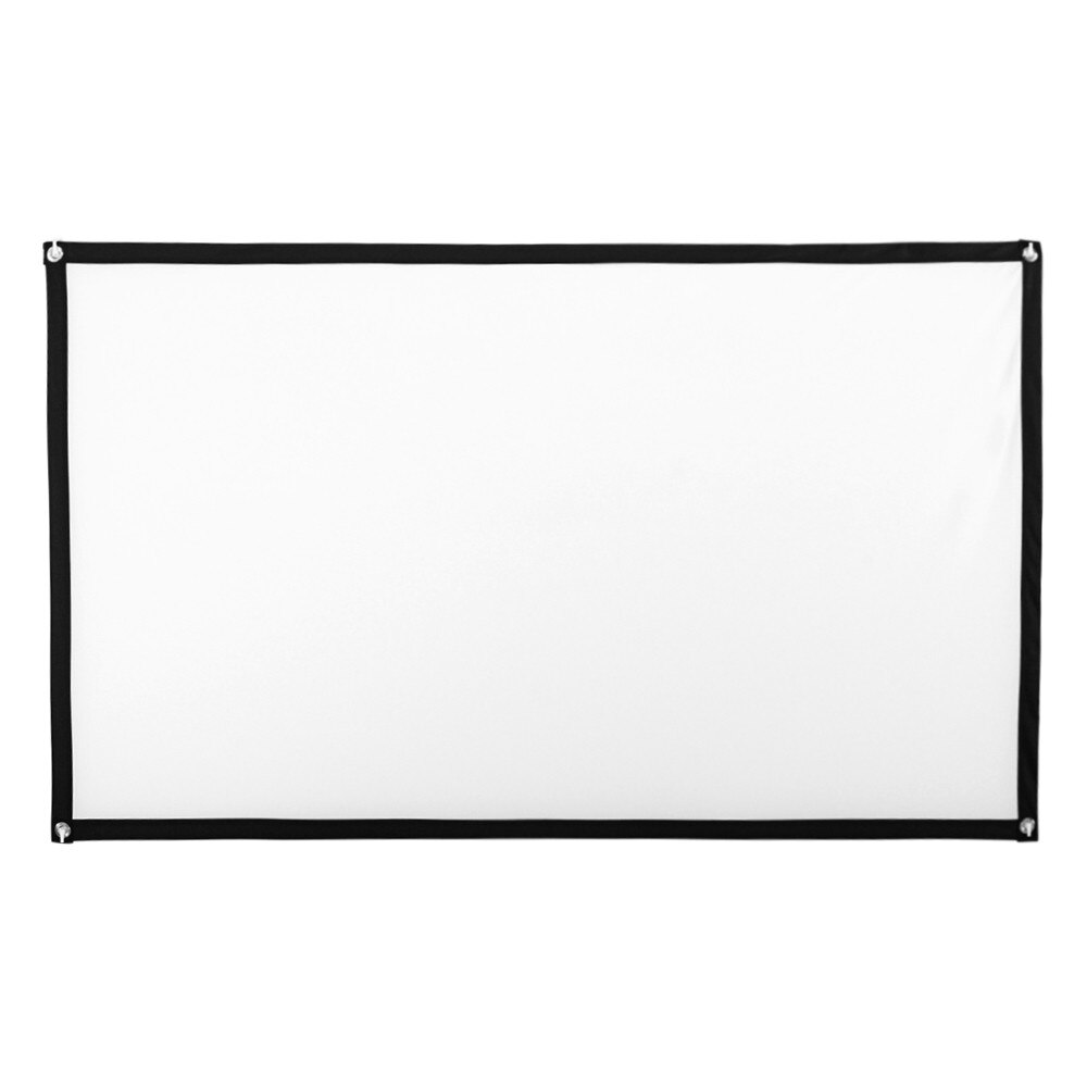 Upgrade Pantalla de proyector más gruesa, opcional 60/72/80/100/120 pulgadas 16:9, material de tela blanco portátil plegable para cine en casa: 100inch
