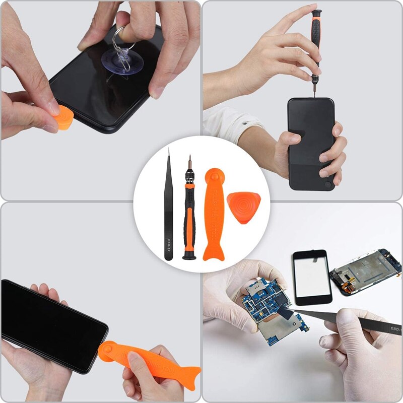 24 Kits de réparation de téléphone portable, jeu de tournevis de précision avec netizer, trousse à outils fixe pour équipement de réparation électronique
