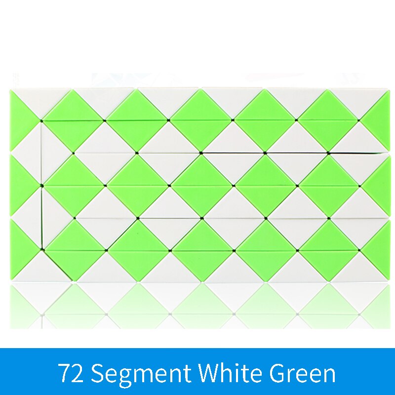 Cubo di righello Magico 3D Qiyi 60/72/24/36/48 segmenti Cubo Magico serpente Cubo di torsione Puzzle giocattoli educativi per bambini per bambini: 72 white green